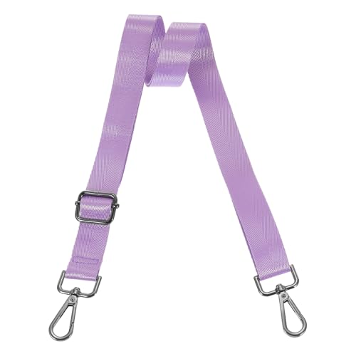 Image of uxcell Wide Shoulder Strap, 2.5cm Adjustable Purse Strap Replacement Crossbody Strap for Shoulder Bag Handbag, Light Purple, Black Pull Core Buckle