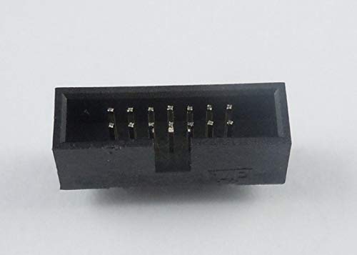 Gimax 1000 Pcs 1.27mm x1.27 mm Box header 2x7 Pin 14 Pin dual rows Through Hole DIP type Straight Male Shrouded PCB IDC Socket