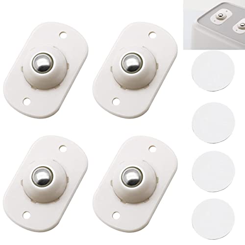 CUBIZ 4 Pc Self Adhesive Mini Swivel Casters Wheels,Universal Wheels at The Bottom of The Storage Box, Swivel Caster Wheels 360 Degree Rotation Pulley for Furniture Various Storage Boxes
