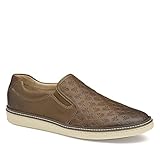 Johnston & Murphy Men's McGuffey Skull Embossed Slip-On Brown Oiled Full Grain 10 M US
