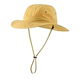 Home Prefer Sombrero de verano UPF 50+ para hombre, sombrero de pesca de ala ancha, sombrero de safari, Amarillo, Large/X-Large