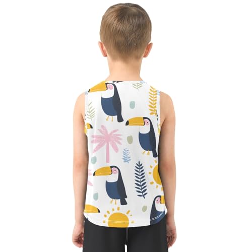 Boys' Tank Top Shirt Toucans Pattern Coconut Trees Sleeveless T-Shirts3