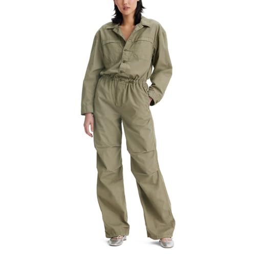 Levi's Women's Parachute Baggy Jumpsuit, (New) Deep Lichen Green, Medium