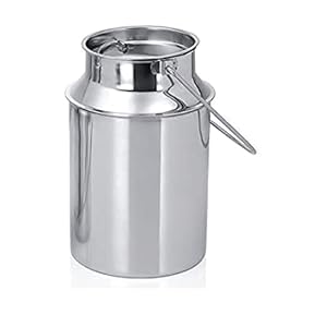 BHATI Stainless Steel Milk Can, Oil Can, Milk Barni, Ghee Storage Can, Silver (1 Liter)