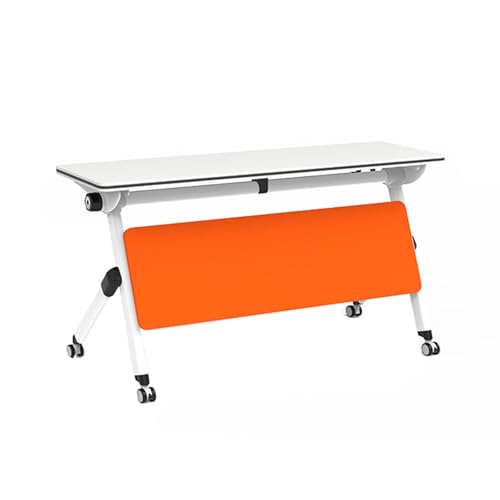 Mesa de conferencias plegable móvil con tapa abatible y ruedas de bloqueo, diseño que ahorra espacio para seminarios, reuniones y entrenamiento, solución versátil de oficina (63 x 16 x 30 pulgadas)