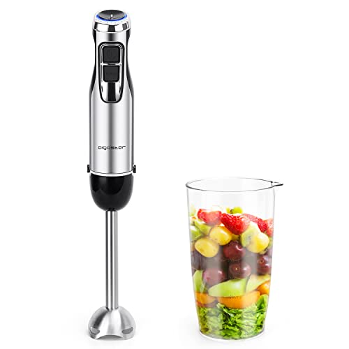 Aigostar 1000W Hand Blender with 600ml Beaker, Food Blender with 6