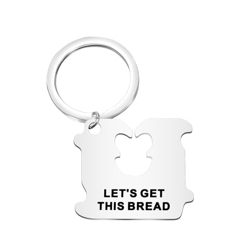 CENWA Let's Get This Bread Bread Bag Clip Keychain Bread Baking Jewelry Sourdough Bread Gift