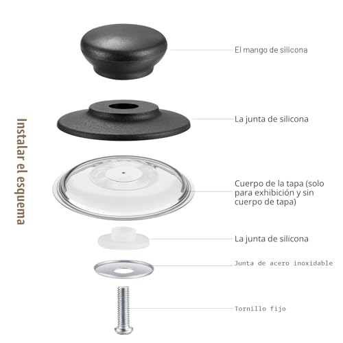 Miniatura 5 de 4 Piezas Perillas Para Tapa De Cacerola, Asas Y Pomos Universales De Repuesto, Mango De Olla Para Salsas