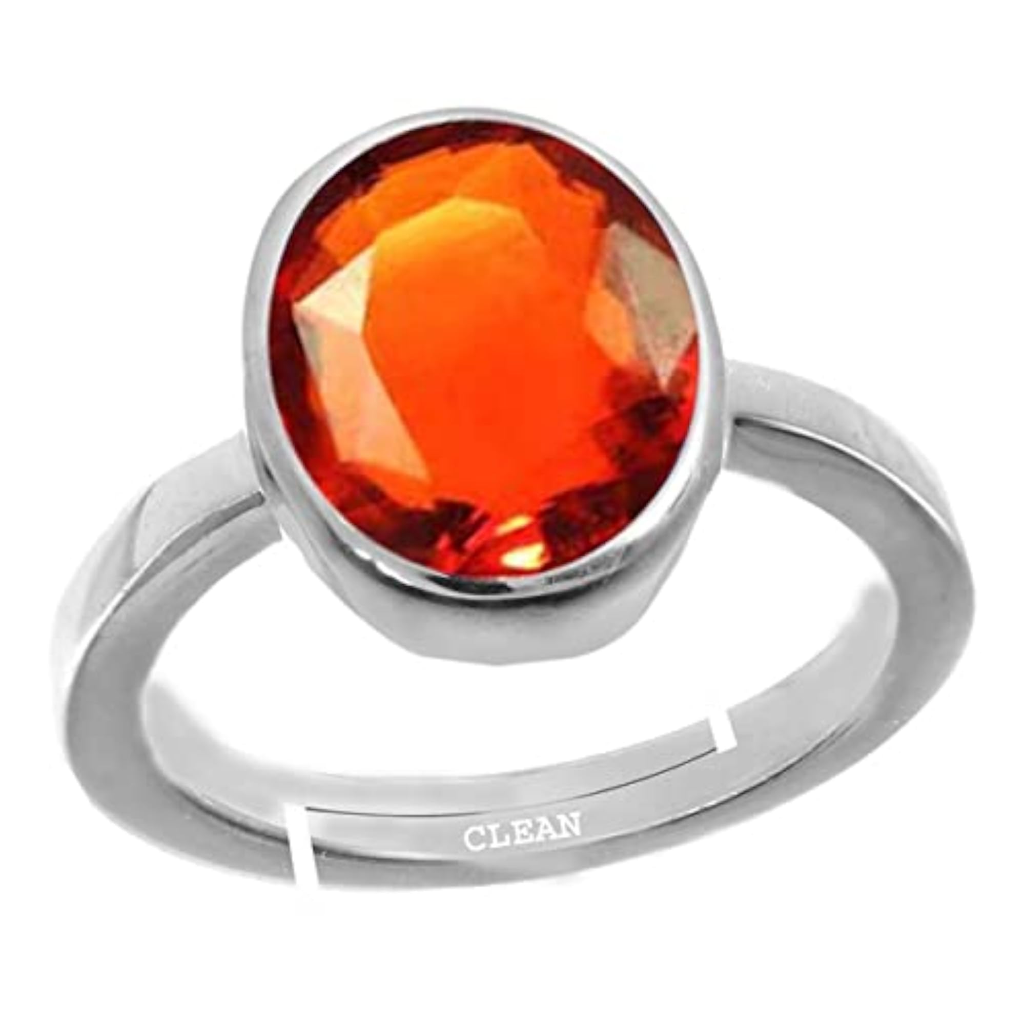 Hessonite 3.25 to 10.25 Ratti Adjustable Ring, 925 Sterling Silver