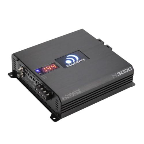 Image of Massive Audio H3000 | 3000W RMS 1-Ohm Monoblock - Class D Amp, High Power, Competition-Grade Bass, Dual Power Inputs & Protective Circuitry - Hippo Series Amplifier