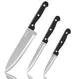 Kitchen Knife, 3-Pcs Knife Set, 8 Inch Chef Knife, 5 Inch Utility Knife, 3.5 Inch Paring Knife, Ultra Sharp Chef's Knives in High Carbon Stainless Steel, Ideal for Cooking, Chopping, Slicing and BBQ