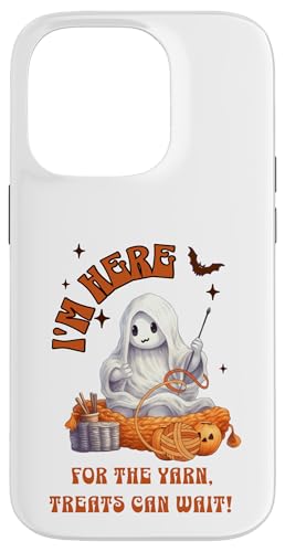 Halloween Yarn Crochet Spooky Cute Ghost Here for the Yarn X}zP[X iPhone 14 Pro p