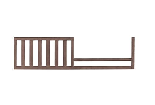 Image of Toddler Bed Safety Guard Rail for Dolce Babi Convertible Cribs - Solid Wood Rail for Convertible Crib to Toddler Bed Conversion - Safety Bed Rail for Children (Weathered Brown)
