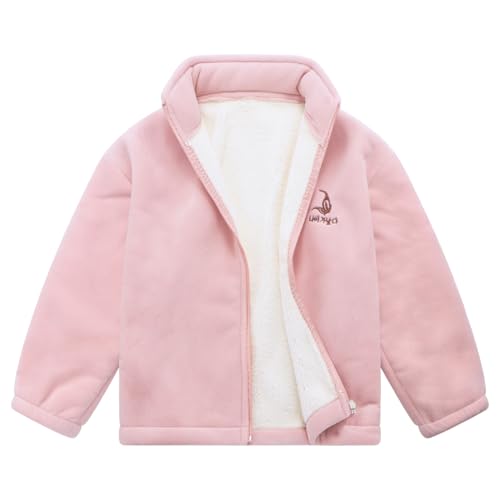 Unisex Boys Polar Fleece Full-Zip Jackets Girls Winter Sherpa Coats Kids Clothes