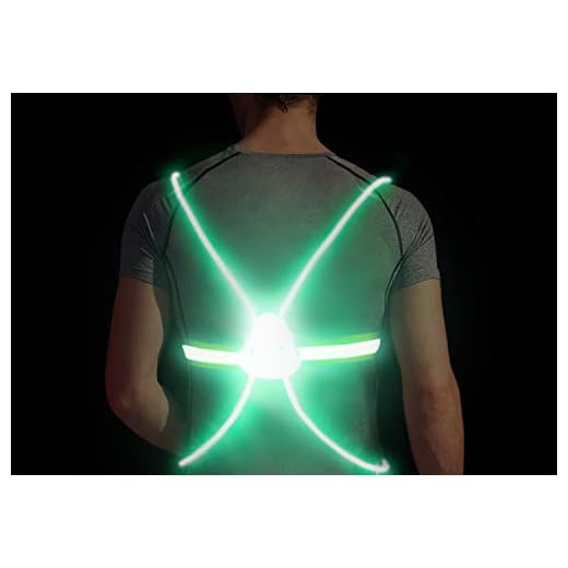 Gandecor LED Reflective Safety Vest for Night Running,Walking or Cycling,Green