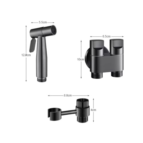 Kit de bidé para WC de latón con doble interruptor y salida de agua fría para montaje en pared 3