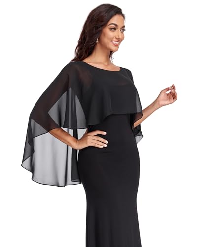 Sheer Shawls and Wraps for Evening Dresses Chiffon Capes for Women Soft Wedding Cover Up3