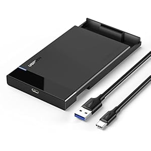 UGREEN Festplattengehäuse 2,  Zoll USB C 3.2 Gen 2 auf SATA III bis zu 6 Gbps Externes Gehäuse für SSD und HDD in Höhe 9.5mm/7mm UASP unterstützt, SATA Gehäuse mit USB C 3.1Kabel werkzeugfreie Montage