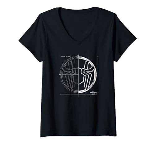 T-shirt Marvel Spider-Man col V pour femme motif Spider Grid No Way Home