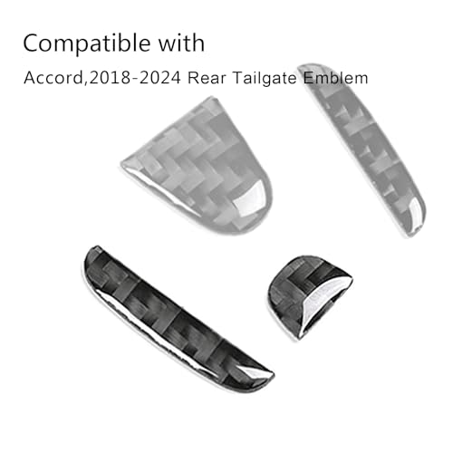 Image of Compatible with Car Rear Tailgate Emblem Logo Trim Accessories Carbon Fiber Emblem Badge Decal Cover Sticker for Honda Accord 10th Gen 2018-2024,Black