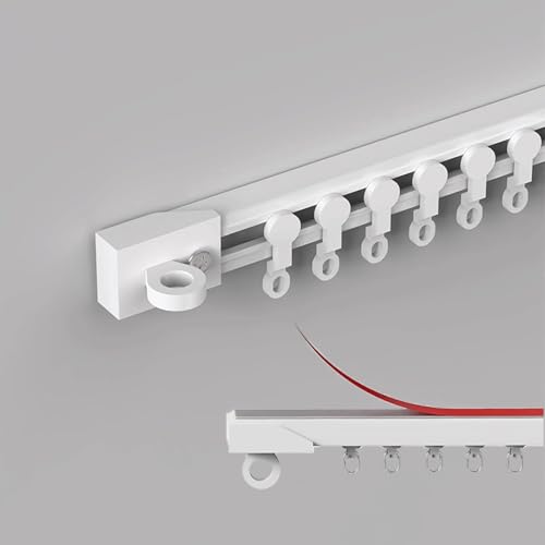 Self Adhesive Ceiling Wall Curtain Track No Drill Curtain Rod Screws or Tools No Damage for Windows Cabinet Closet Bathroom Shower(Wall,1m/3.3ft)