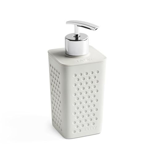 TATAY Dispensador para el jabón Bohol, de Polipropileno, Libre de BPA, Plástico 100% Reciclado, Blanco. Medidas: 7 x 6,5 x 16 cm