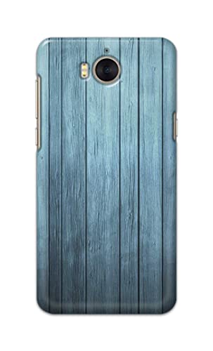 Image of Printed Hard Back Cover Case for Huawei Y5 2017 | Huawei Y6 2017 | Nova Young Back Cover (Wooden Blue) -1302