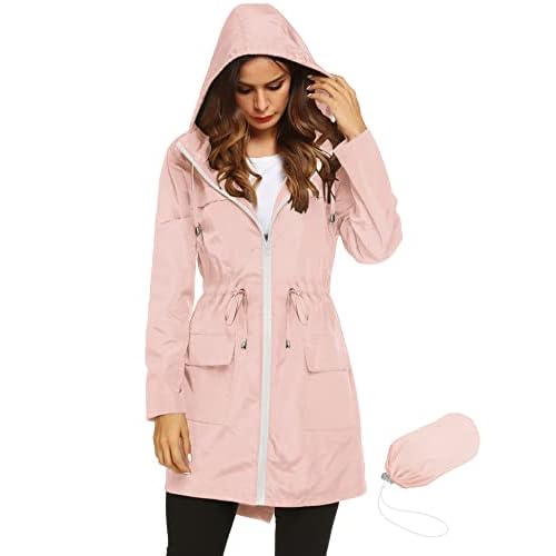 Lomon Women Waterproof Lightweight Rain Jacket Active Outdoor Hooded Raincoat