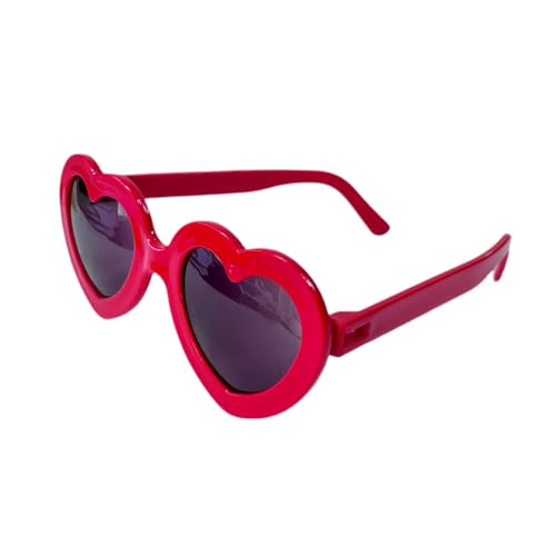 Óculos De Sol Infantil Formato Coração Com Proteção Solar UV400 (Vermelho)
