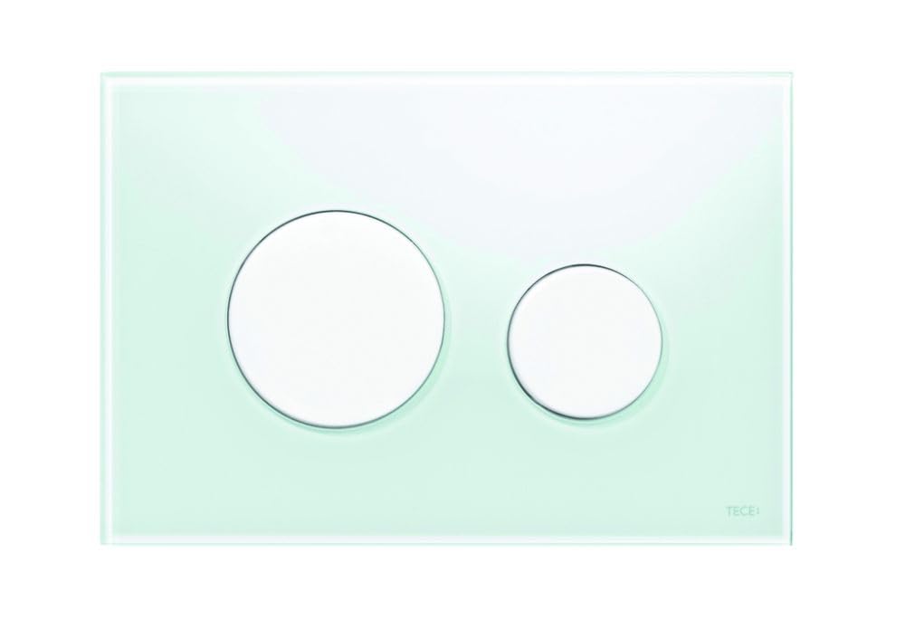 Plaque d'actionnement TECE WC Verre TECEloop pour la technologie à double quantité, 9240650, 9240650, Colorazione: Vetro bianco lucido, pulsanti bianchi lucidi