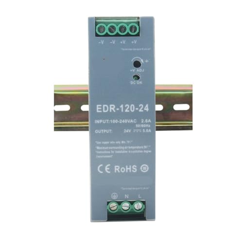 EDR-120-24 120W 24V 5A Constant Voltage Low Power Consumption SMPS Switching Power Supply 1Pcs(24V 5A)