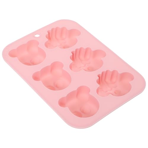 TOBBOMEY Molde de Silicona Rosa 6 Cavidades Forma de Oveja Molde para Chocolate Casero y Dulces Apto para Repostería y Fondant Resistente al Calor para Hornear Postres