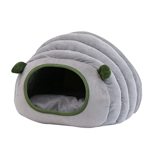 1個 猫の寝ている巣 猫キャリア 犬用テントベッド 猫の巣 ハムスターの皮 折りたたみ式の暖かいペットベッド 犬パッド 猫ベッド 猫の睡眠ベッド ベルベット Grey Parliky