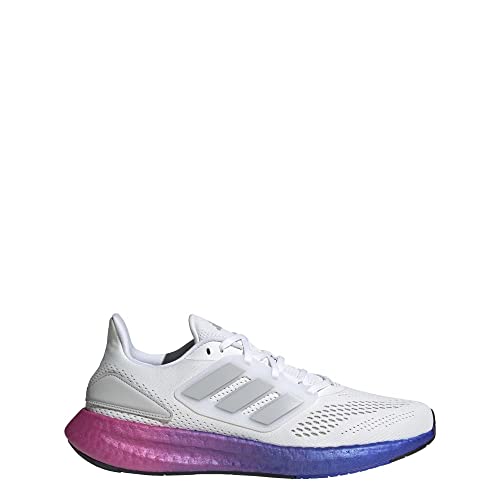 adidas Men's Pureboost 22 Running Shoe, White/Grey/Lucid Blue, 9.52