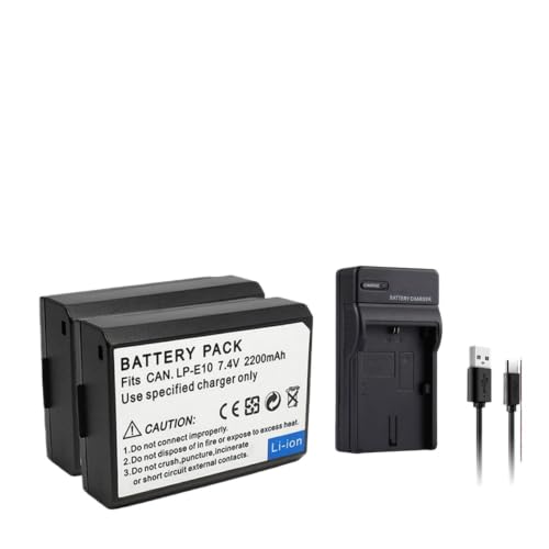 Batería LP-E10 para viajar con tu cámara EOS 1300D 1200D 1100D sin apagones