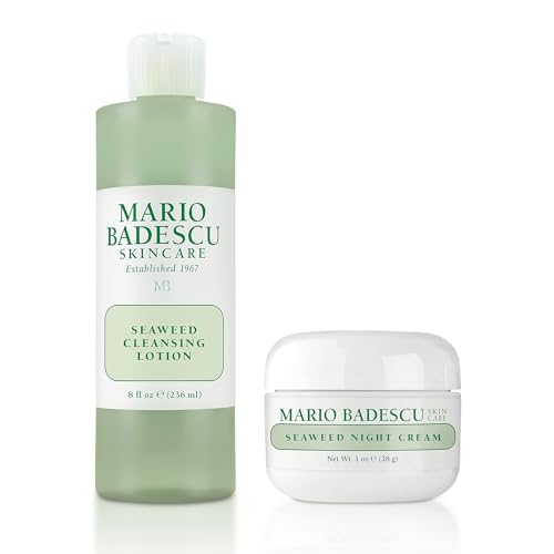 Mario Badescu Seaweed Night Cream for Women Anti Aging Oil-Free Moisturizer with Collagen &amp; Sodium Hyaluronate, Ideal for Combination