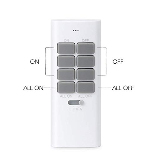 Lunvon Télécommande sans fil à distance de 12 canaux programmables - Utilisation uniquement pour les prises à fiche Lunvon, plage de fonctionnement jusqu'à 30 mètres / 100 pieds, blanc
