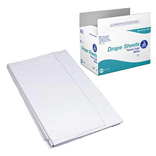 Dynarex 8131 Drape Sheet, 2-Ply Tissue, Disposable Paper Sheet Used by Medical Professionals for Patient Privacy and Protection, 40