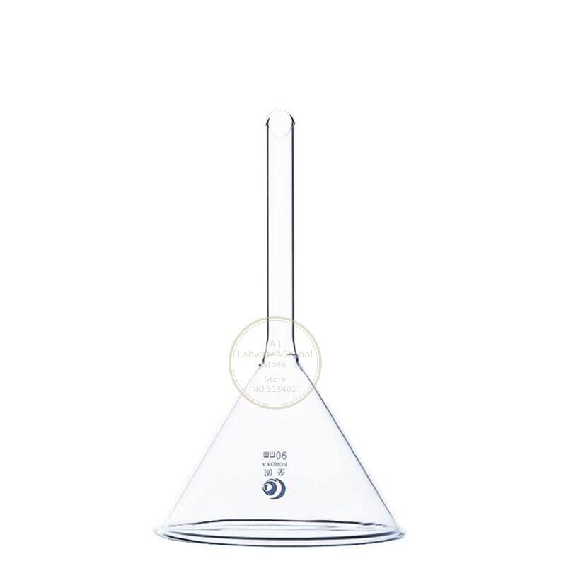 Todos los tamaños, 40 mm a 150 mm, Embudo de Vidrio Triangular de Laboratorio, Embudo de Vidrio de borosilicato Grueso, Equipo de Laboratorio (Size : 150mm 1pc)