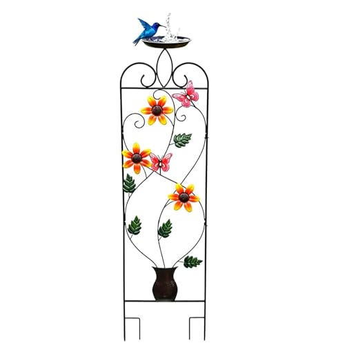 Malla exterior con bebedero para pájaros y celosía decorativa 2