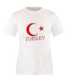 Luckja EM 2016 Trikot Türkei Fanshirt EM01 Herren Rundhals T-Shirt