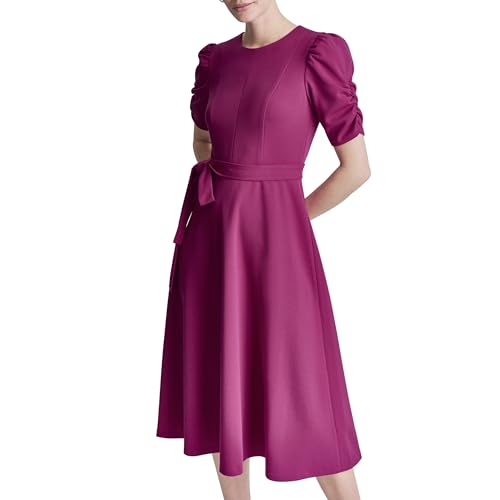 Image of DKNY Women's Jewel Neck Scuba Crepe Dress