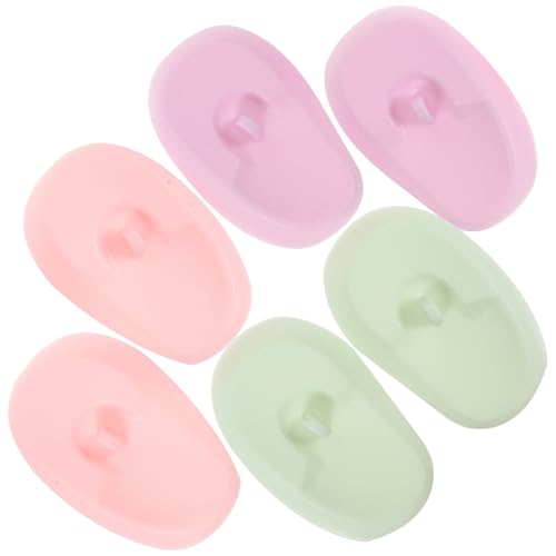 SOIMISS 3 Pares de Orejeras de Silicona Reutilizables para Teñir el Cabello de Oídos Resistentes y Ligeros Colores Pastel Rosa Verde Accesorios para Peluquería y Cuidado Capilar