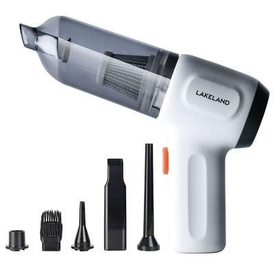 lakeland 3-in-1 Mini Vacuum Cleaner Strong suction cleaning, air dusting and blowing USB-C rechargeable battery and reusable filter Can be used for Pumping up Airbeds