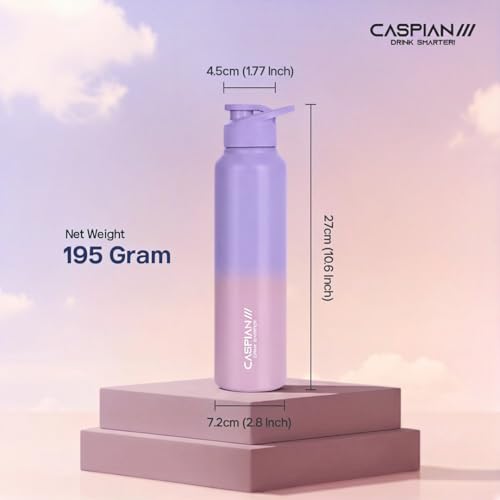 Image of Caspian Hike Stainless Steel Sipper Water Bottle 1 Ltr (Litre) for School, Fridge, Office, Gym, Home-Ideal for Adults, Men, Women, Kids, Boys, Girls-1000ml Leakproof, Rust free, Eco-Friendly, B Gum