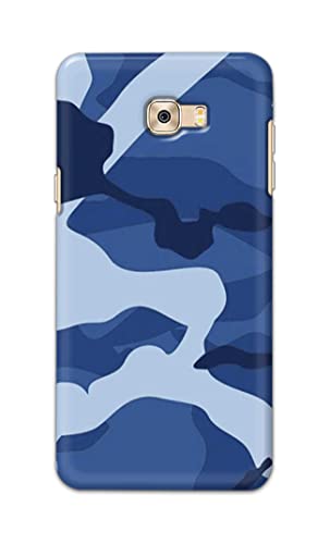 Image of Printed Hard Back Cover Case for Samsung Galaxy C7 Pro Back Cover (Army Blue Pattern) -1302