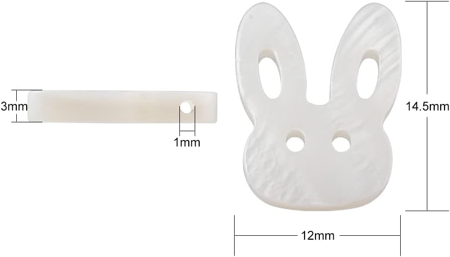 LiQunSweet 10 Pcs Natural Freshwater Shell Beads Easter Rabbit Bead for DIY Bracelet Necklace Jewelry Making - Image 3