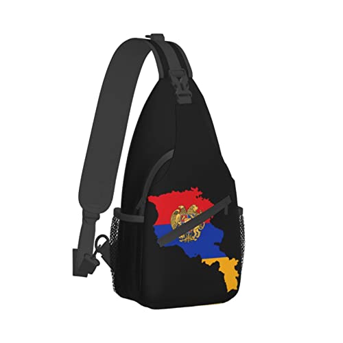 Mochila Sling con mapa de bandera armenia unisex miniatura 3