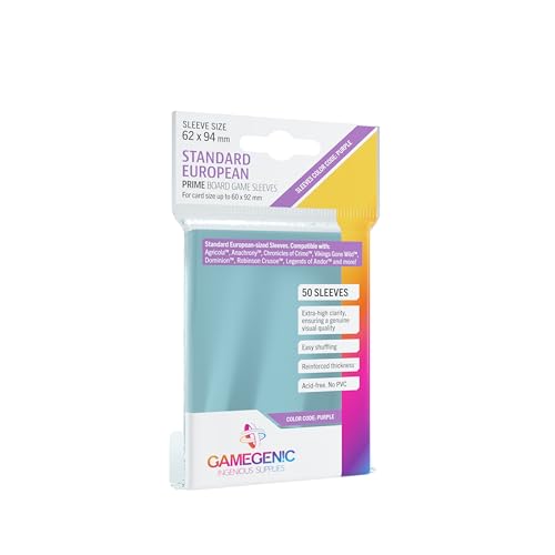 Gamegenic | Unit Gamegenic Prime Standard European- Sized Sleeves 62 x 94 mm (50 ct.) | Card Game Accessory