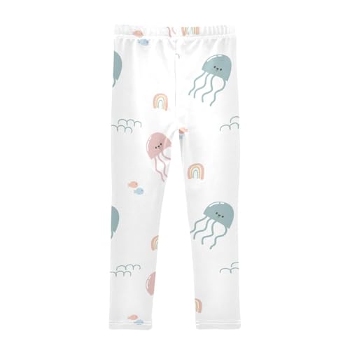 Cute Jellyfish Girls Leggings,Workout Leggings for Girls Toddler Athletic Legging Size for 3-10T2